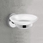 Gedy FE11-13 Wall Mounted Frosted Glass Soap Dish With Chrome Mounting